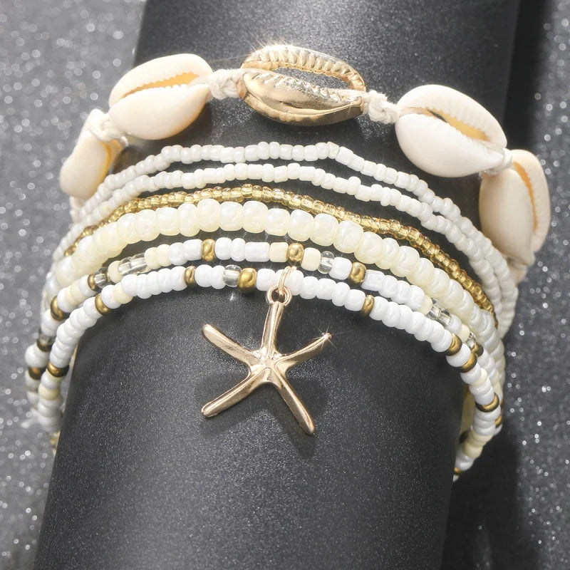 7Pcs shell Starfish Pendant