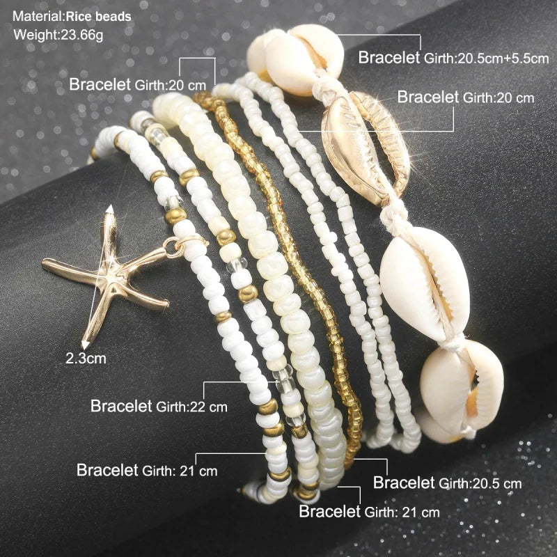 7Pcs shell Starfish Pendant