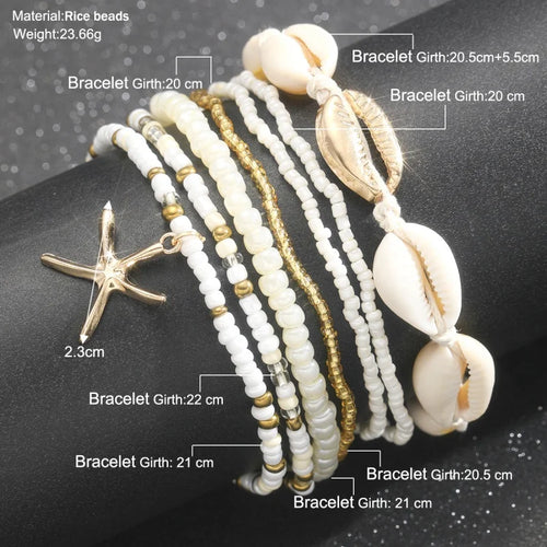7Pcs shell Starfish Pendant
